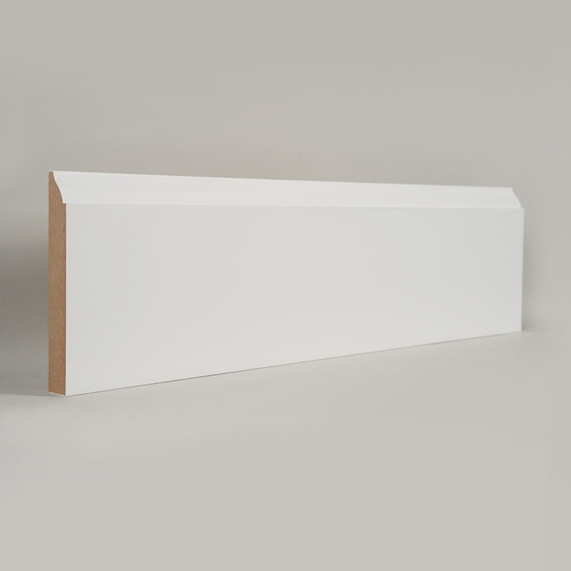 MDF Skirting Board (Filler-Primed at Pearl White)3/5' x 4 1/4'