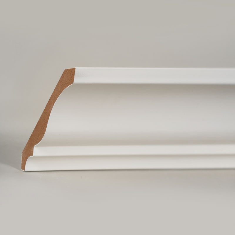 MDF Crown Molding (Filler-Primed at Pearl White) 3/5' x 4 1/4'