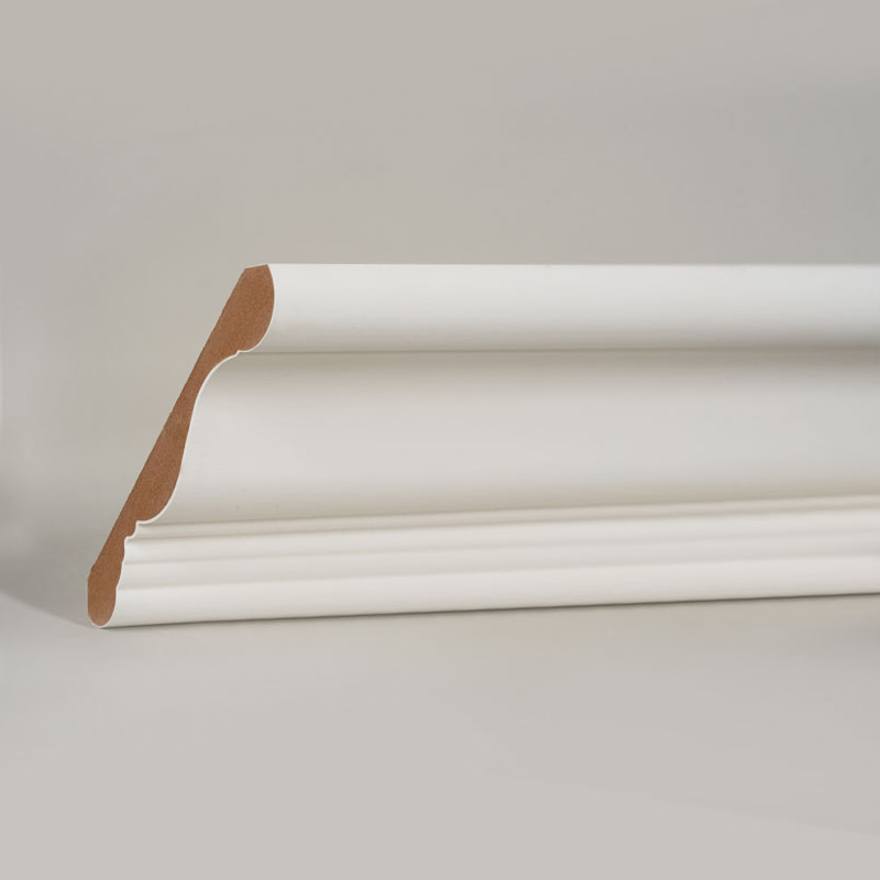 MDF Crown Molding (Filler-Primed at Pearl White) 3/5' x 4 1/4'