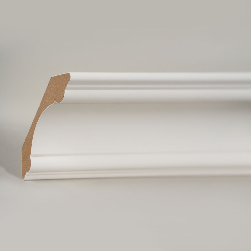 MDF Crown Molding (Filler-Primed at Pearl White) 3/4' x 3 3/8'