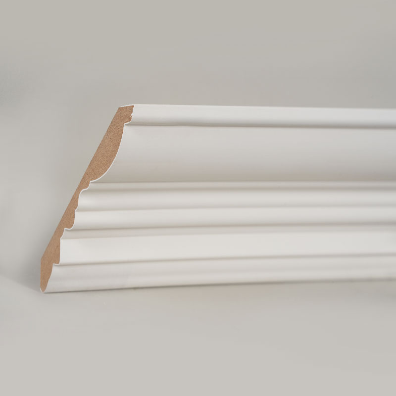 MDF Crown Molding (Filler-Primed at Pearl White) 3/5' x 4 1/2'
