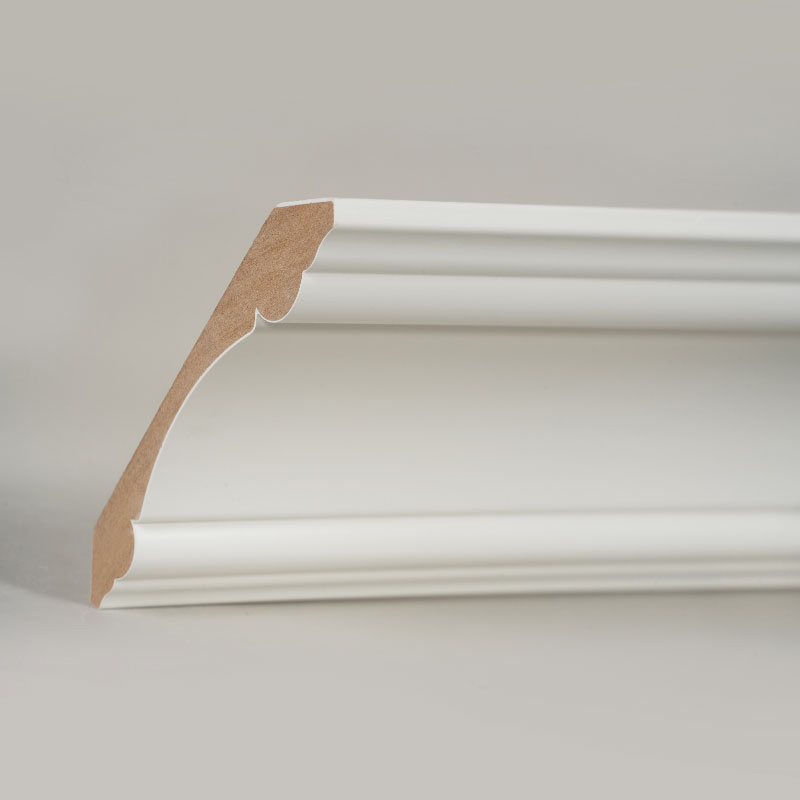 MDF Crown Molding (Filler-Primed at Pearl White) 3/4' x 4 3/4'