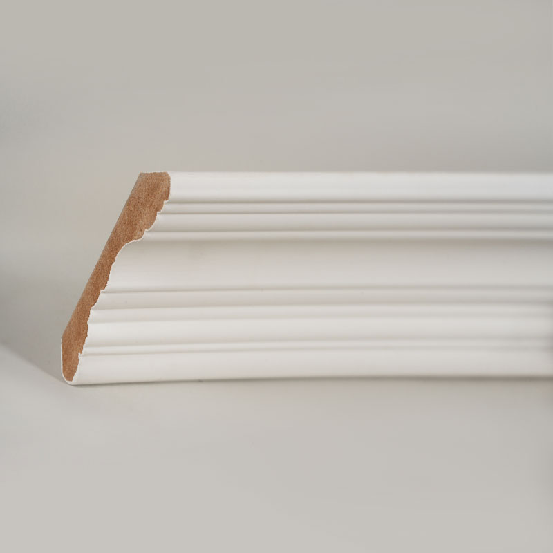 MDF Crown Molding (Filler-Primed at Pearl White) 3/5' x 3 4/9'