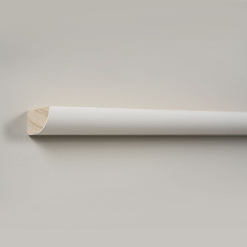 Pine Quarter Round Molding (Filler-Primed at Pearl White) 1/2' x 3/4'