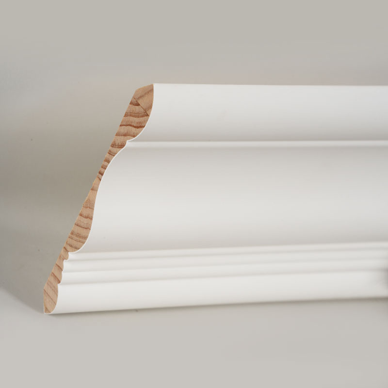 Pine Wood Crown Molding (Filler-Primed at Pearl White) 3/5' x 6'