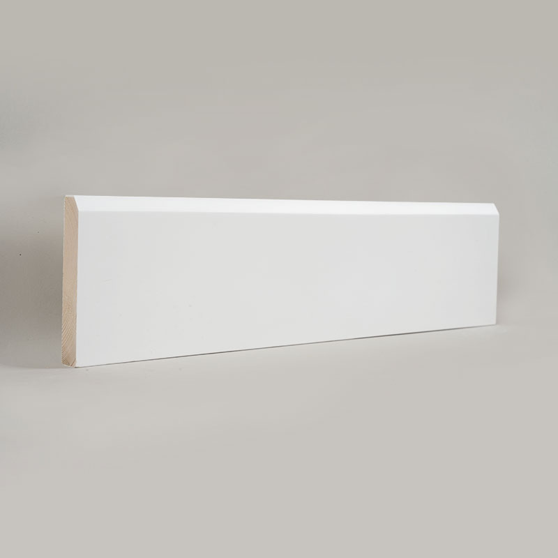 Pine Wood Skirting Board(Filler-Primed and Painted)- Puti 3/5' x 3 15/16'-A