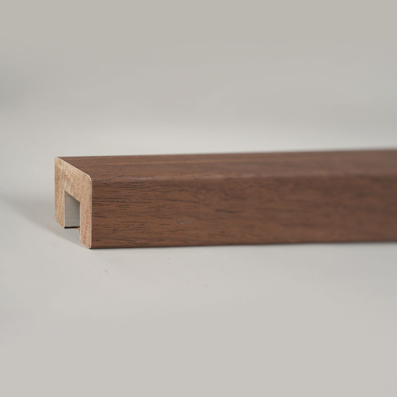 Solid Wood Stair Handrails (PVC Wrapped)-Madilim na Kulay ng Walnut 1 1/6' x 1 1/6'