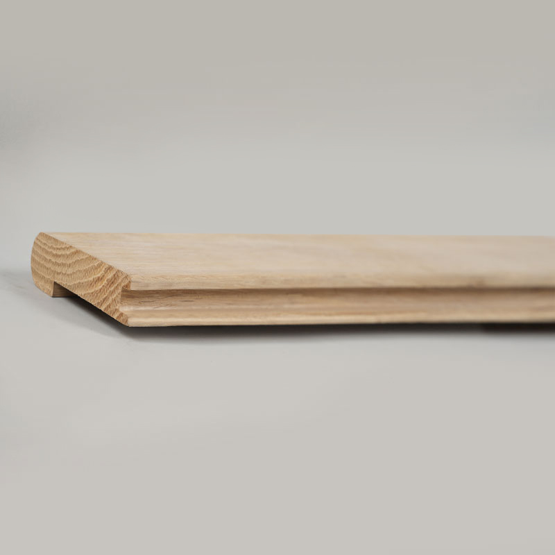 White Oak Whole Piece Logs Stair Nosing (Hindi Natapos ang Pintura) – Natural na Kulay ng Oak –3/5'x2 15/16'