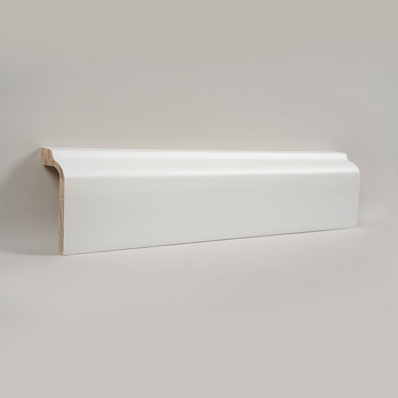 Pine Wood Skirting Board (Filler-Primed + Paint) - Puti 1 3/5'x3 5/9'