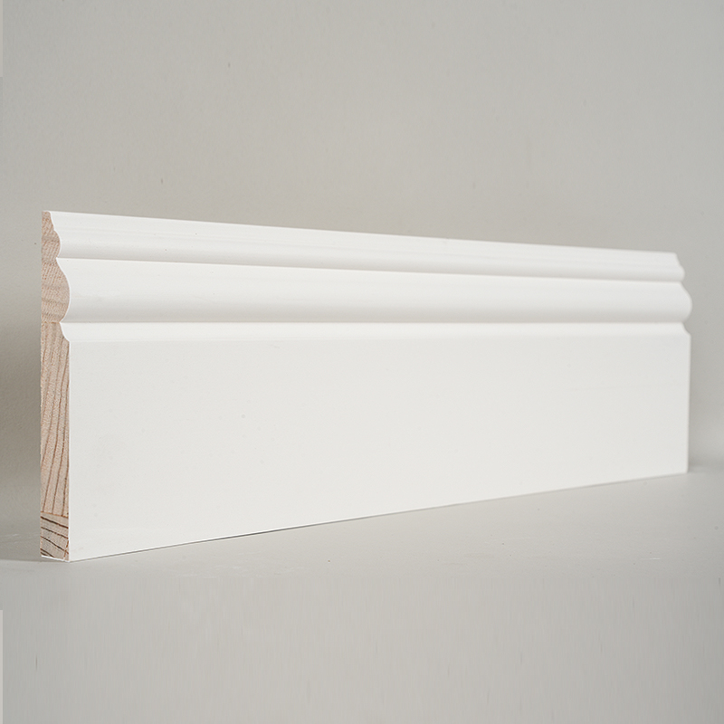 Pine Skirting Board (Filler-Primed at Pearl White) 3/5' x 4 1/2'