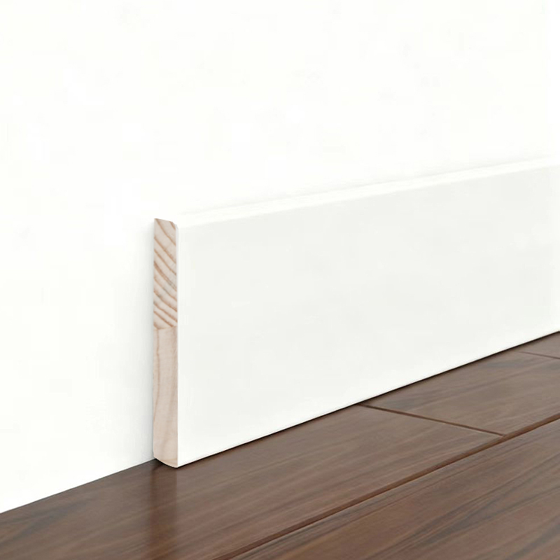 Pine Skirting Board (Filler-Primed at Pearl White) 1/2' x 3 1/2'