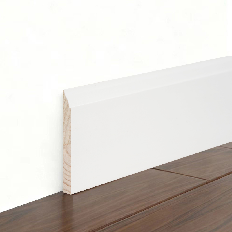 Pine Skirting Board (Filler-Primed at Pearl White) 3/5' x 5 1/4'