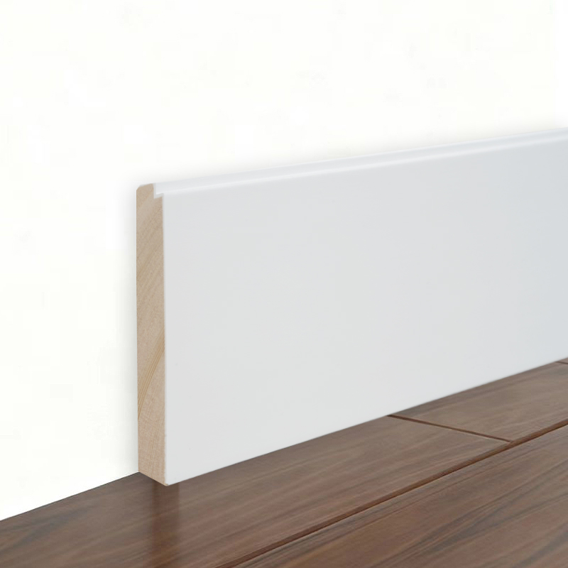 Pine Wood Skirting Board(Filler-Primed and Painted)- Puti 3/5' x 3 1/6'-A1