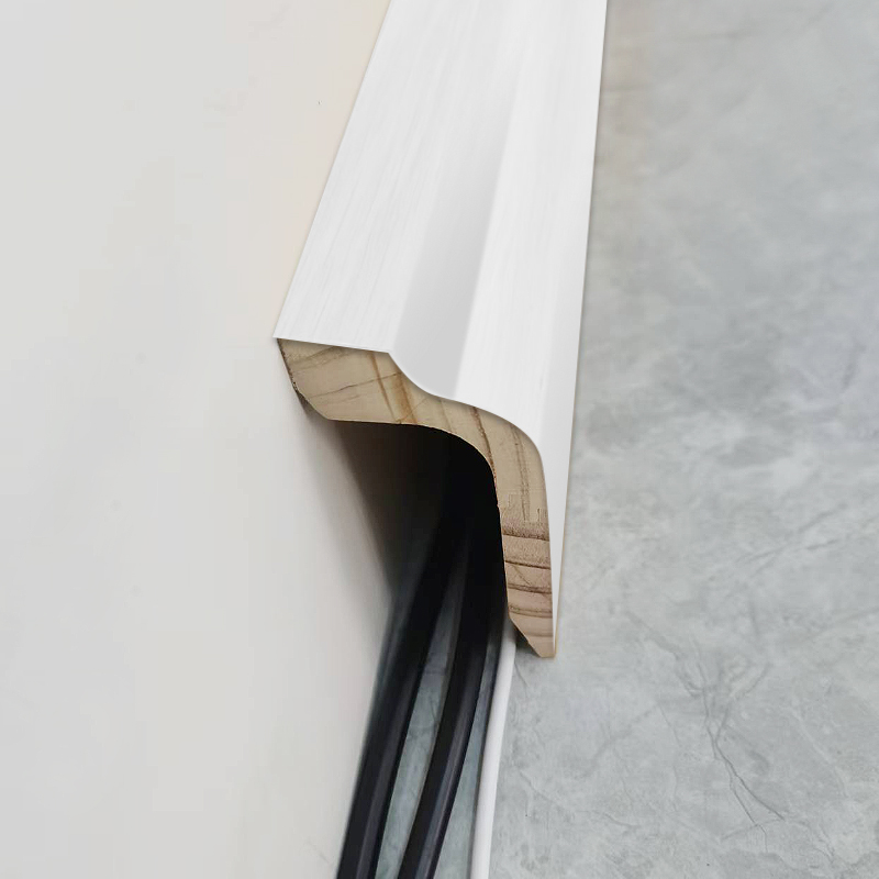 Pine Wood Skirting Board (Filler-Primed + Paint) - Puti 1 1/2'x2 1/6'
