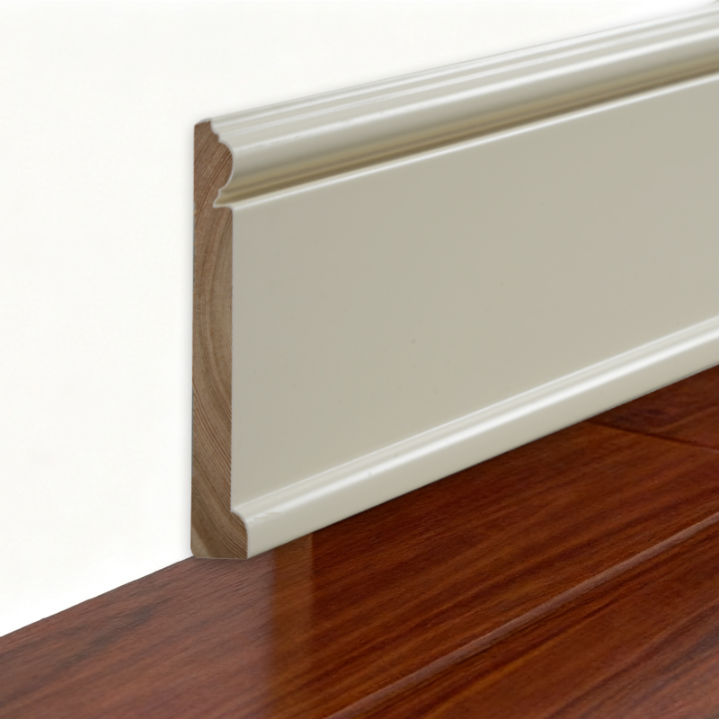 Pine Wood Skirting Board(Filler-Primed and Painted)- Puti 6/7' x 3 15/16'