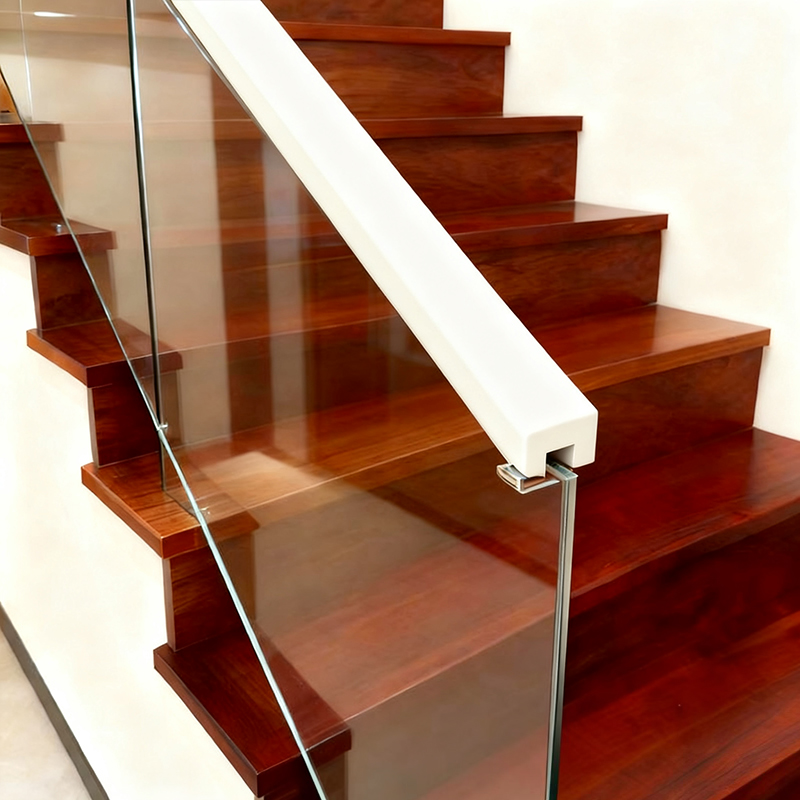 Solid Wood Stair Handrails (Filler-Primed and Painted)-Swiss White 1 1/6' x 1 1/6'