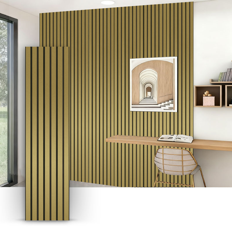 Grille Wall/Acoustic Wall Panel (Single-Sided PVC Wrapped) - Metallic Brushed Color 2400/2700mm x 600mm