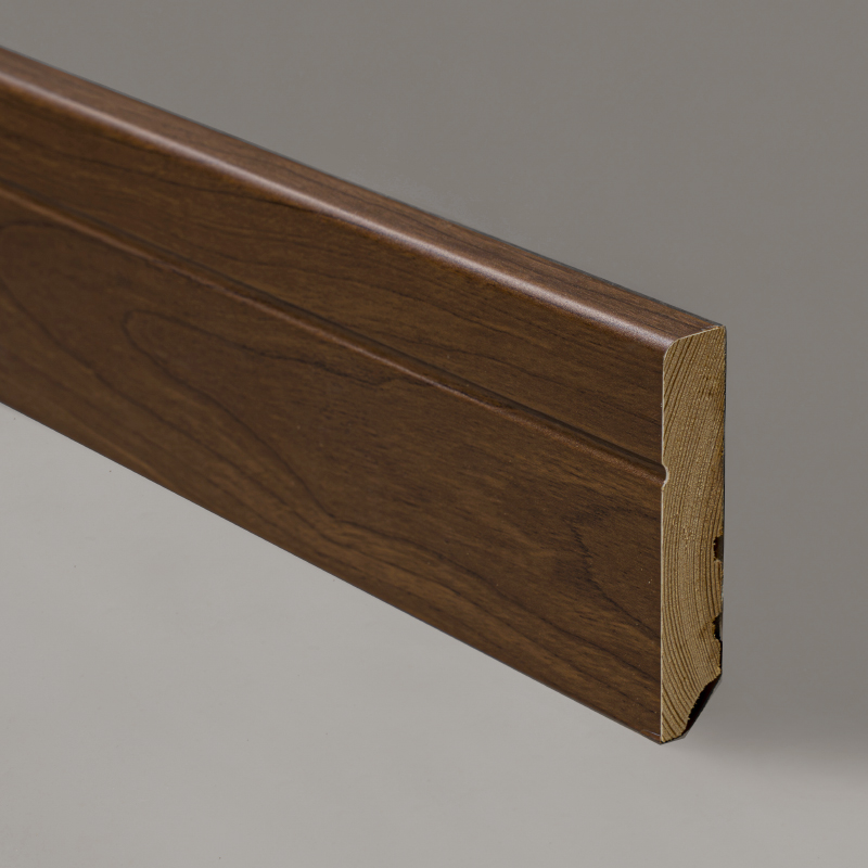 Solid Wood Skirting Board (Nababalot ng Black Walnut Veneer + Paint) - Black Walnut 3/5' x 3 1/6'