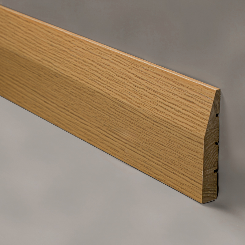 Solid Wood Skirting Board (Nababalot ng Red Oak Veneer + Paint) - Kulay ng Oak 3/5' x 3 15/16'