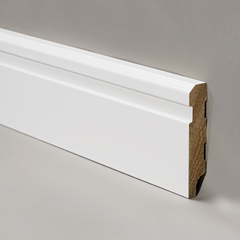 Solid Wood Skirting Board(Filler-Primed at Painted)-Puti 3/5' x 3 1/6'