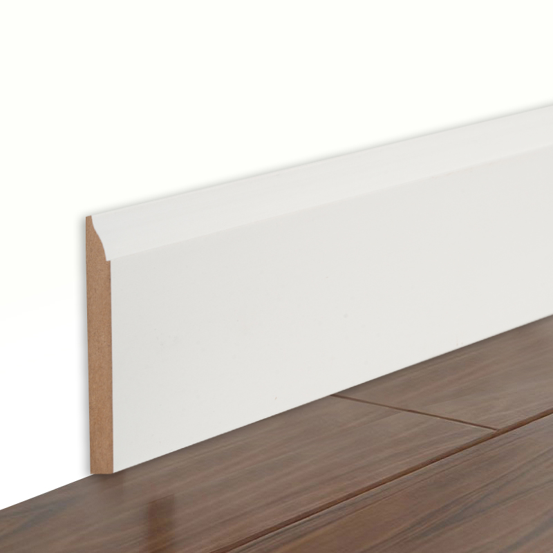 MDF Skirting Board (Filler-Primed at Pearl White)3/5' x 3 1/4'