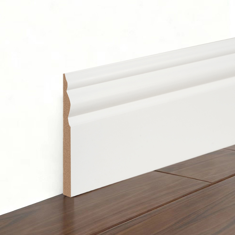 MDF Skirting Board (Filler-Primed at Pearl White)3/5' x 3 7/8'