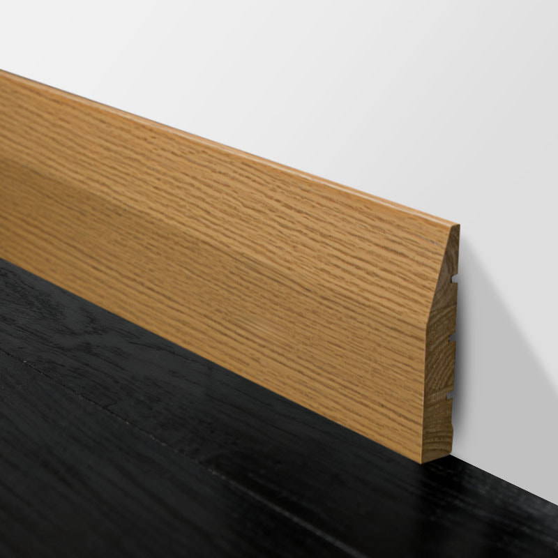 Solid Wood Skirting Board (Nababalot ng Red Oak Veneer + Paint) - Kulay ng Oak 3/5' x 3 15/16'