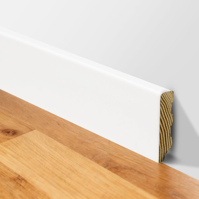 Pine Wood Skirting Board(Filler-Primed and Painted)- Puti 1/2' x 2 3/8'