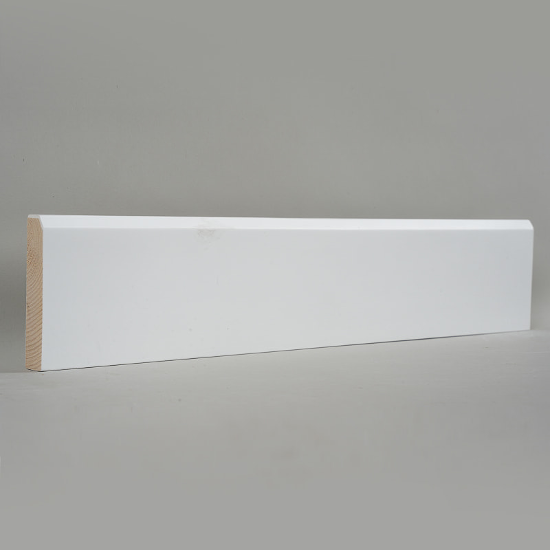 Pine Wood Skirting Board(Filler-Primed and Painted)- Puti 3/5' x 3 1/6'-A