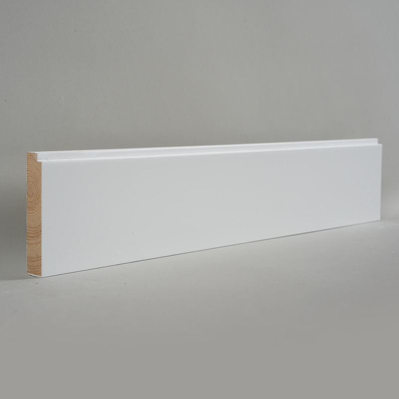 Pine Wood Skirting Board(Filler-Primed and Painted)- Puti 3/5' x 3 1/6'-A1