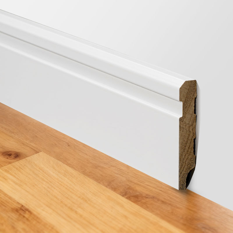 Solid Wood Skirting Board(Filler-Primed at Painted)-Puti 3/5' x 3 1/6'