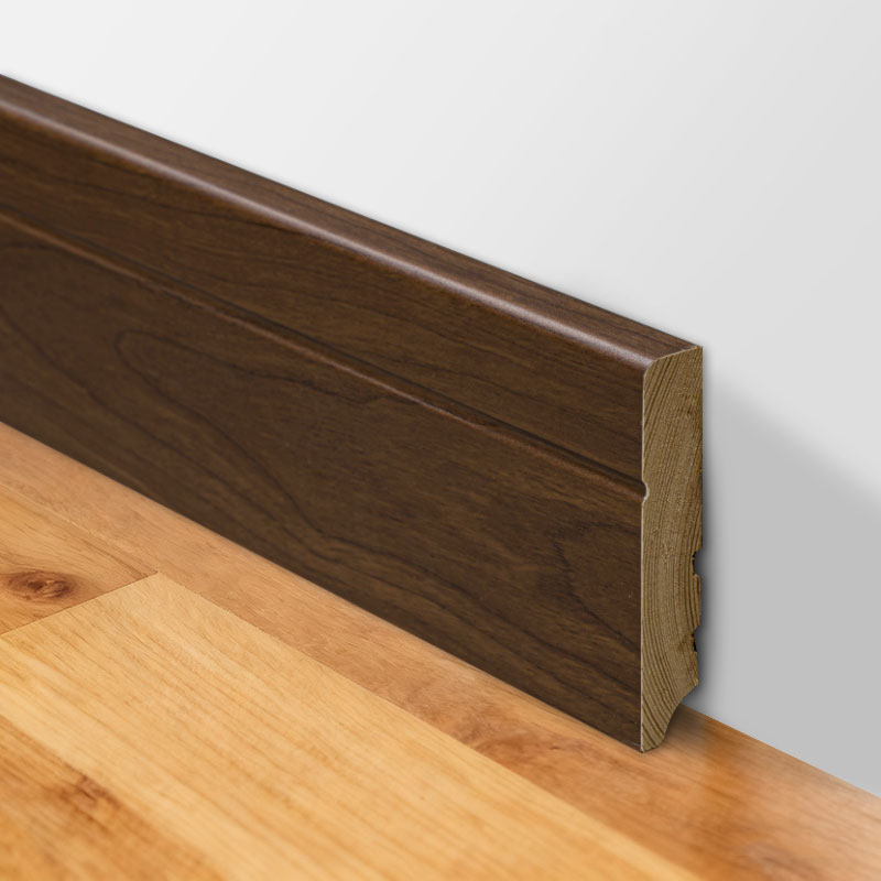 Solid Wood Skirting Board (Nababalot ng Black Walnut Veneer + Paint) - Black Walnut 3/5' x 3 1/6'