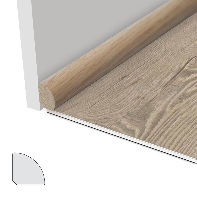 Solid Wood Quarter Round Molding (Nababalot ng Red Oak Veneer + Paint) - Kulay ng Oak 3/5' x 3/5'