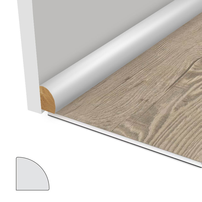 MDF Quarter Round Molding (Filler-Primed at Pearl White) 1/2' x 3/4'
